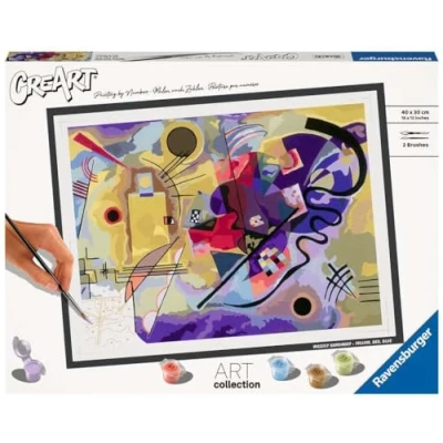 Image of Ravensburger CreArt 23650 Art Collection Painting by Numbers Yellow, Red, Blue (Wassily Kandinsky) from 14 Years