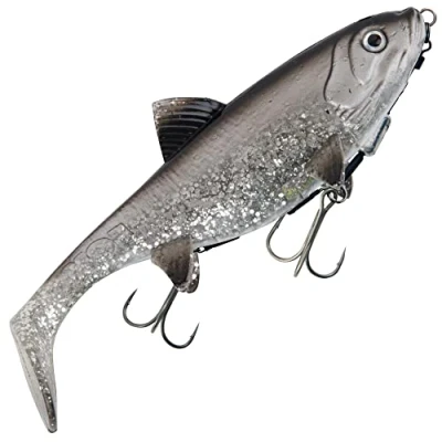 Image of Fox Rage Replicant Shallow Rubber Fish, Colour: UV Silver Bait Length / Weight: 23 cm, 125 g