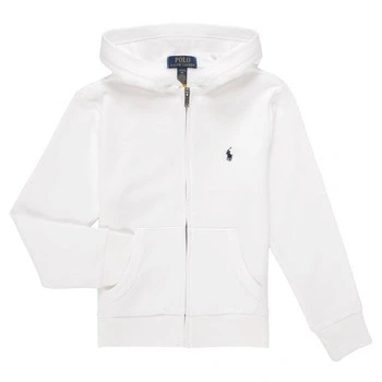 Image of Polo Ralph Lauren French Terry FULL ZIP Hoodie Zipup sweatshirt for kids, Size: 7 8y, White