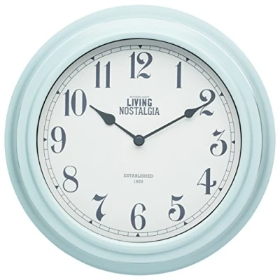 Image of Living Nostalgia Vintage Blue Indoor Wall Clock