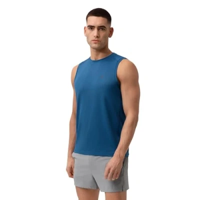 Image of DANISH ENDURANCE Gym Tank Top, Running Vest, Sleeveless, Muscle Fit, for Men, Bright Blue, M
