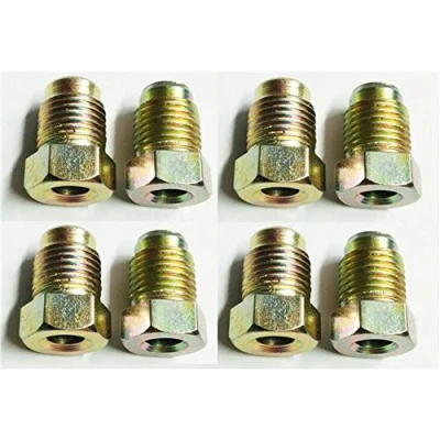 Image of 8 x SHORT MALE BRAKE PIPE UNION NUTS metric brass tubing 10 1.0mm Joiner