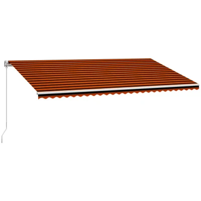 Image of vidaXL Manual Retractable Awning 600x300 cm Orange and Brown