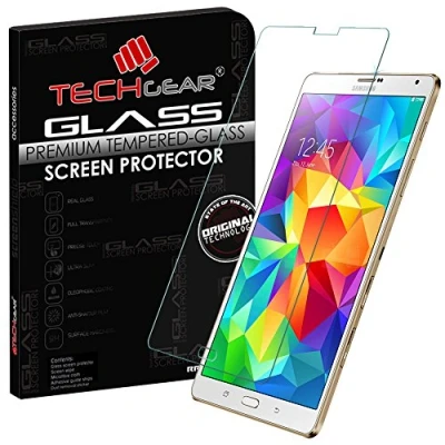 Image of TECHGEAR Screen Protector for Galaxy Tab S 8.4 Inch (SM T700/SM T705) Series Glass Edition Genuine Tempered Guard Cover Compatible with Samsung
