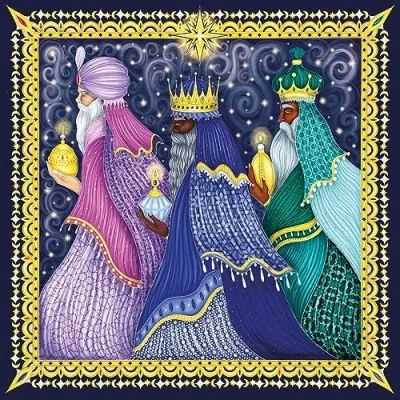 Image of Museums &amp; Galleries Christmas Cards Pack of 5 The Three Kings with Gifts Eco Friendly Recyclable