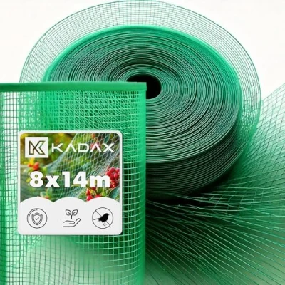 Image of KADAX Garden Netting, Polyethylene Bird Netting for Orchard, Mesh Protective Deterrent Net, Vegetable Protection Net (Green, 8 x 14 m)