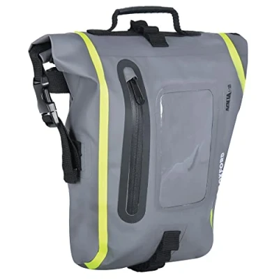Image of Oxford Aqua M8 Magnetic Tank Bag Black/Grey/Fluorescent Waterproof Bike Luggage