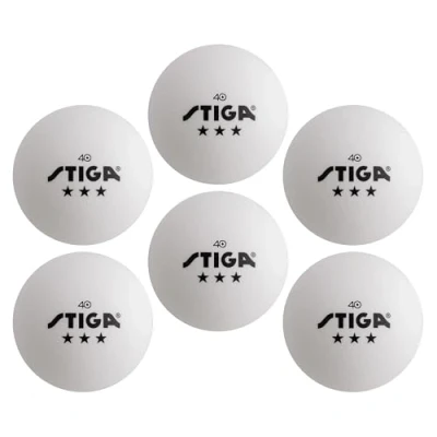 Image of STIGA Tournament Quality 3 Star Ping Pong Balls Official Size and 40mm Weight Ultimate Durability High Performance Table Tennis 6 Pack (White) for Indoor/Outdoor Tables