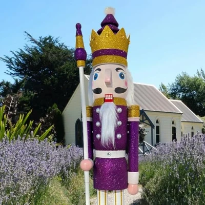 Image of ECOM Cdl 48&quot; 4Ft Tall Life Size Large/Giant Red Christmas King On Stand Holds Golden Scepter For Indoor Outdoor Xmas/Event/Ceremonies/Commercial Decoration (K34)