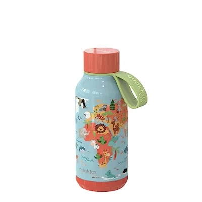 Image of Quokka KIDS BOTELLA TERMO SOLID CON COLGADOR MAP OF LIFE 330 ML