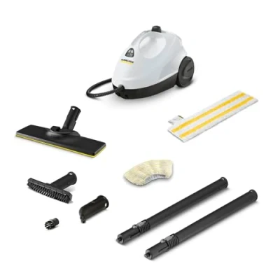 Image of Kärcher SC 2 EasyFix Steam Cleaner, Pressure: 3.2 Bar, Heating Time: 6.5 Min., Power: 1,500 W, Surface 75 m², Tank: 1 L, with Floor Cleaning Kit, Nozzles and Microfibre Cover,