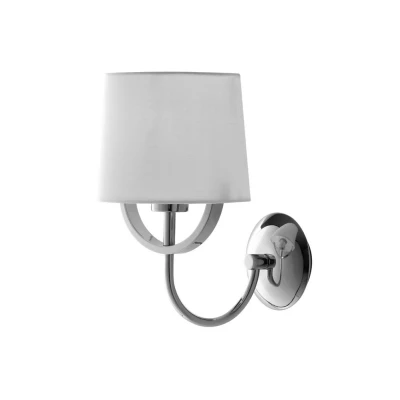 Image of Astoria Wall Lamp With Shade, Chrome, White, E27