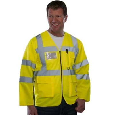 Image of Yoko Hi Vis Executive Long Sleeve Waistcoat (Hvj800) Size L Color Yellow