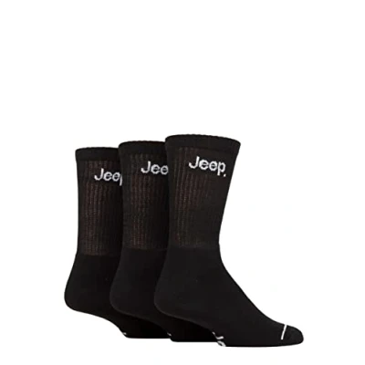 Image of 3 Pair Black Leisure Boot Socks Men&#039;s 6 11 Mens Jeep