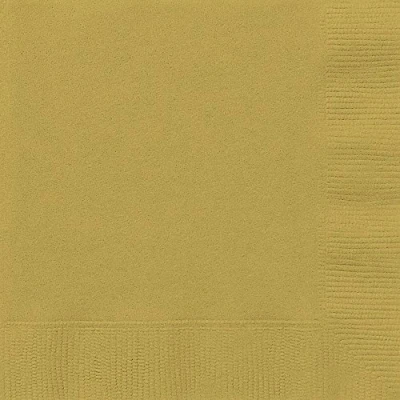Image of Unique 33242 Solid Luncheon Napkins Classic Gold Color Theme 50ct, 50 Count (Pack of 1)