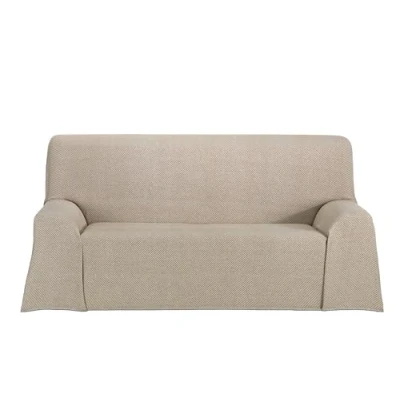 Image of Cardenal Textil Saona Multi purpose Foulard, Plaid for Bed, Blanket Sofa Cover, Beige, 300 x 260 cm