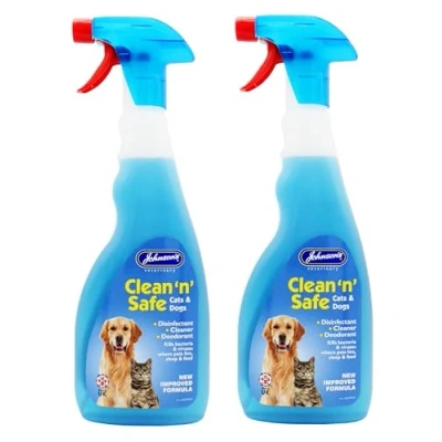 Image of Johnson&#039;s CLEAN &#039;N&#039; SAFE FOR CATS &amp; DOGS PET DISCINFECTANT500 ML BOTTLES (2 BOTTLES)