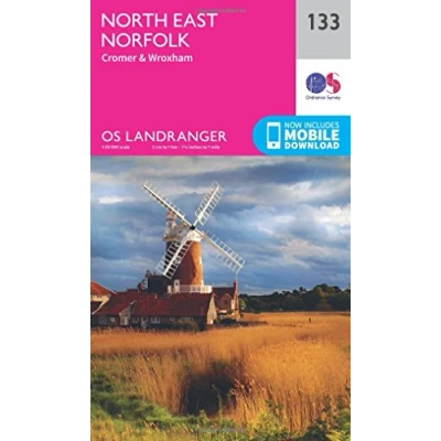 Image of OS Landranger 133 North East Norfolk, Cromer &amp; Wroxham Map