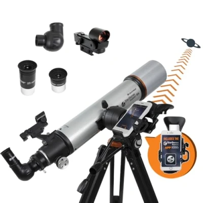 Image of Celestron 22460 StarSense Explorer DX 102AZ Smartphone App Enabled Refractor Telescope, iPhone/Android Compatible, Grey