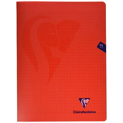 Image of Clairefontaine Ref 333361C Mimeys Side Stapled Notebook (96 Pages) A4+ Size, Polypro Cover, 90gsm Brushed Vellum Paper, Séyès Ruling Red Cover