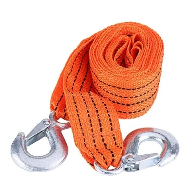 Image of Tow Cable,KIMISS 4 Meter Load 3 Ton Car Trailer Towing Rope with Hooks Orange Strap Emergency Vehicle Tool