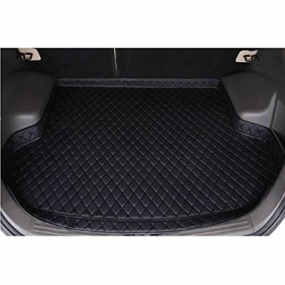 Image of Tailored Leather Boot Liner Mats for Porsche Boxster 981 2004 2017, Custom Waterproof Non slip Car Rear Trunk Mat Pad Protector Guard Tray with Raised Edges,C/Black