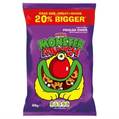 Image of Mega Monster Munch Pickled Onion Flavoured Baked Corn Snack 48g x Case of 30