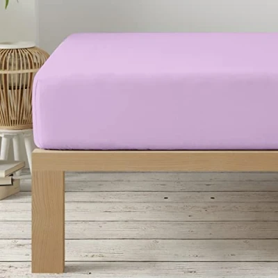 Image of Degrees home Collection Fitted Sheet 150 x 190 33 Adjustable Brushed Polyester Microfiber Lilac