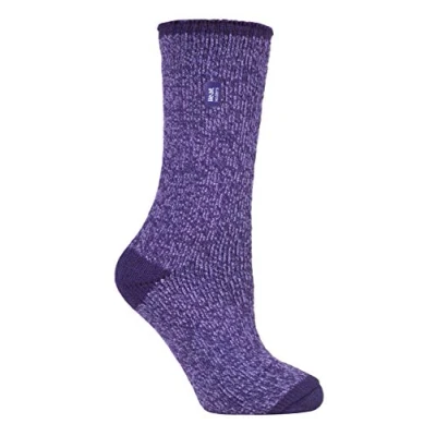 Image of HEAT HOLDERS Ladies Thermal Socks for Winter Outdoor &amp; Indoor Cuddly Fluffy Gifts Women (4 8 UK, Primrose Purple)