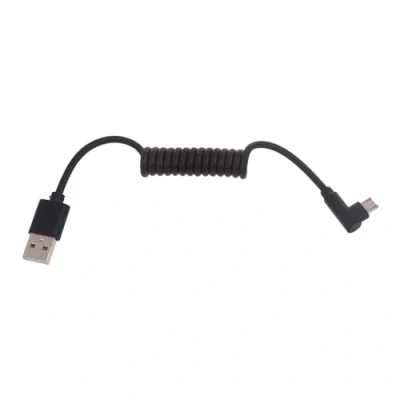 Image of LARUISEE USB A Male To Micro 60W Charging Cable Spring Coiled Extension Cord 480Mbps Data Sync For Phone 20cm 50cm Portable
