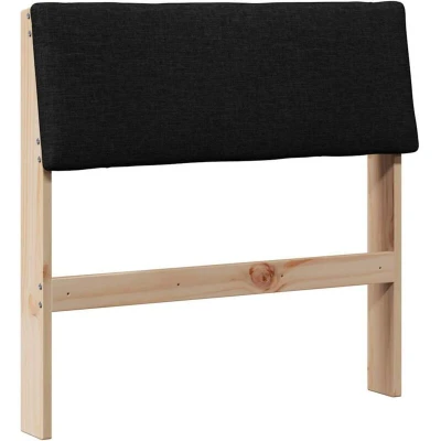 Image of vidaXL Upholstered Headboard Black 75 cm Solid Pine Wood