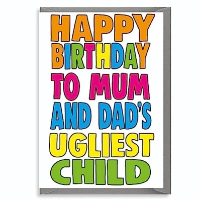 Image of Cheeky Chops Sister Brother Birthday Card Funny C608