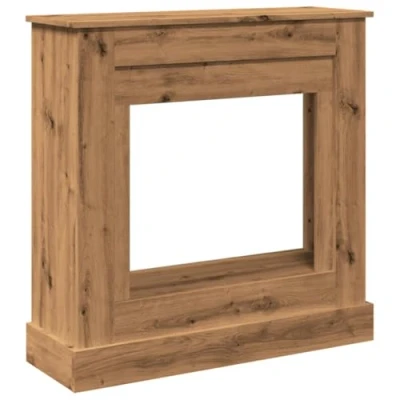 Image of vidaXL Fireplace Surround Mantel Artisan Oak Engineered Wood 90x30x90 cm Electric Flame Compatible Easy Clean