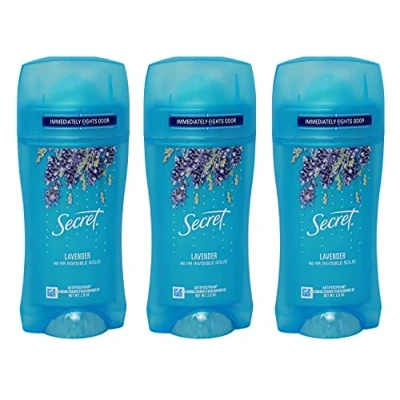 Image of Secret Antiperspirant and Deodorant for Women, Fresh Invisible Solid, Luxe Lavender Scent, 2.6 Oz Pack of 3