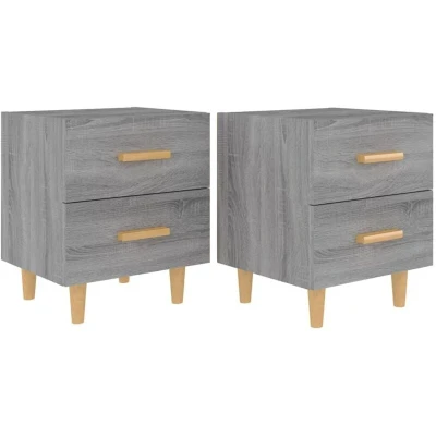 Image of vidaXL Bed Cabinets 2 pcs Grey Sonoma 40x35x47.5 cm