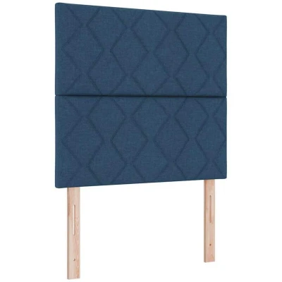 Image of vidaXL Box Spring Bed with Mattress Blue 90x200 cm Fabric