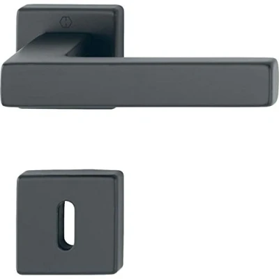 Image of HOPPE Austin Handle Set on Rosette BB Aluminium Black
