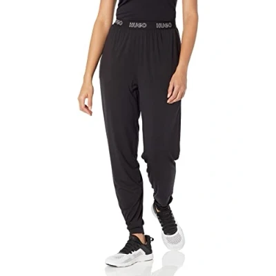 Image of HUGO Women&#039;s Outline Logo Lounge Jogger Pants Sweatpants, Black Oil, M