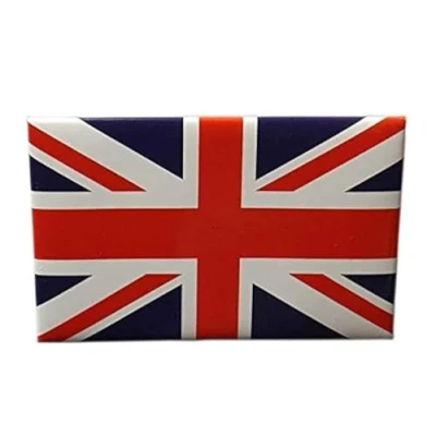 Image of Union Jack Metal Tin Fridge Magnet British Flag Red White and Blue Souvenir from London England UK