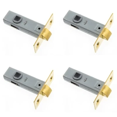 Image of Sterling TML130 BP 2 1/2&quot; 65mm Tubular Mortice Latch, Brass, 4 Pack
