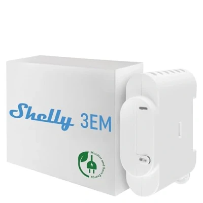 Image of Shelly 3EM 3 Channel WiFi Smart Energy Meter with Contactor control 120A (per channel) Compatible Alexa &amp; Google Home Remote iOS Android App Solar/Net Metering No Hub Required