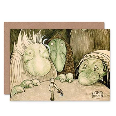 Image of Wee Blue Coo GREETINGS CARD BIRTHDAY GIFT PAINTING TROLLS JOHN BAUER