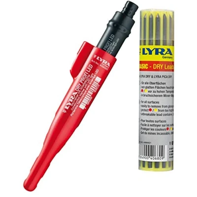 Image of LYRA 101168335_101168336 Dry LED mit Ersatzminen Graphit Deep Hole Marker, red, 13 teiliges Set