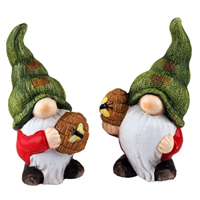 Image of Gonk Gnome Bee And Hive Garden Ornament Figurines (Set of 2)