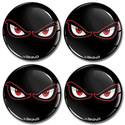 Image of SkinoEu® 4 x 50mm DOMED 3D WHEEL RIMS CENTER STICKERS FOR CENTRE HUB TRIM CAPS AUTO MOTO CAR LOGO BADGE NO FEAR EYES A 4050
