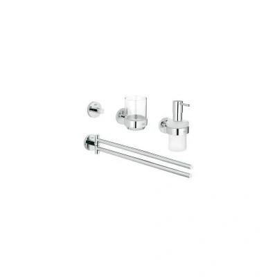 Image of GROHE Essentials New 4 in 1 Master Bathroom Accessories Set Chrome 40846001