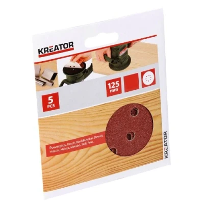 Image of Kreator 03230509 Set of 5 Sanding Discs 240 Grit 125 mm Diameter with autosujeción System