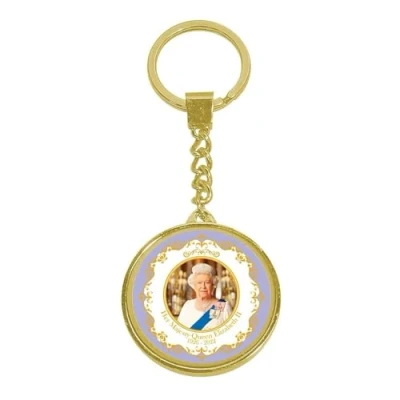 Image of The Leonardo Collection Her Majesty Commemorative Souvenir Memorabilia, Platinum, Hm Queen Elizabeth Ii Keyring, one Size