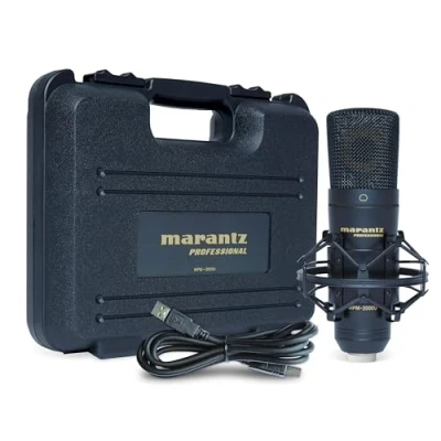 Image of Marantz Professional MPM 2000U USB Condenser Microphone for Computer Recording, Podcasting and Gaming Shockmount, Cable Case Included