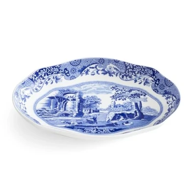 Image of Spode Blue Italian Fluted Oval Dish